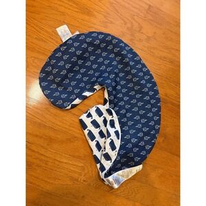Boppy Nursing Pillow Slipcover Baby OS Navy Blue Excellent Reversible Nautical